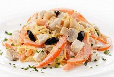 Салат из грибов и цыпленка Салат из грибов и цыпленка