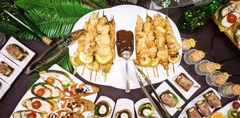 Праздничное меню с шашлычками и бургерами на 30 персон